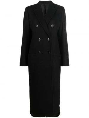 Vlnený kabát Totême čierna
