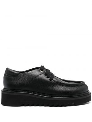 Nėriniuotos oksfordo batai su raišteliais chunky Ferragamo juoda