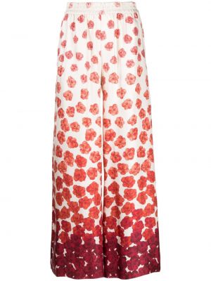 Pantaloni de mătase cu model floral cu imagine La Doublej