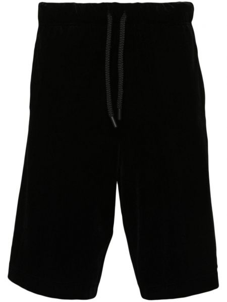 Žametne cargo kratke hlače iz rebrastega žameta Versace Jeans Couture črna