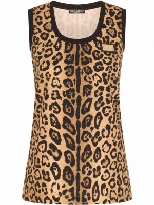 Top cu imagine cu model leopard Dolce & Gabbana