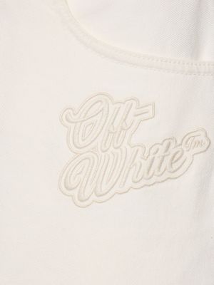 Pamučne traperice bootcut Off-white bijela