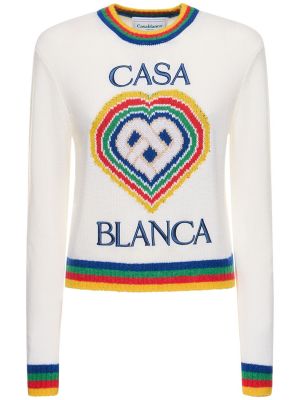 Volneni pulover z vzorcem srca Casablanca