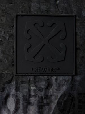 Žakárová páperová bunda na zips Off-white čierna