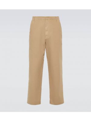 Pantalones rectos de algodón The Row marrón