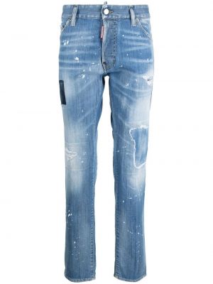 Obnosené džínsy bežného strihu Dsquared2 modrá