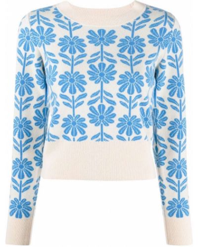 Jersey de flores de tela jersey Sandro Paris azul