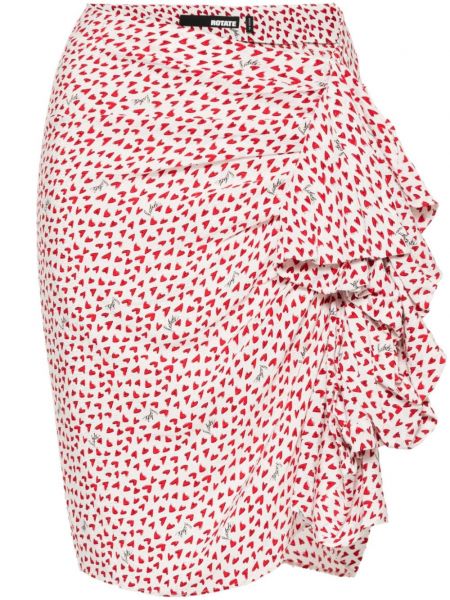 Φούστα mini με σχέδιο με μοτίβο καρδιά Rotate