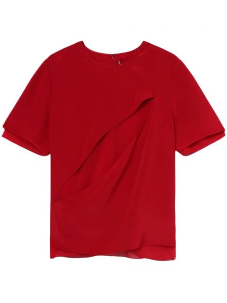 Κοντή μπλούζα από σιφόν Peter Do κόκκινο
