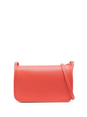 Crossbody väska i läder Longchamp orange