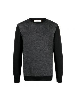 Sweter wełniany z okrągłym dekoltem Canali czarny