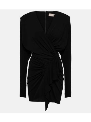 Mini vestido de tela jersey drapeado Alexandre Vauthier negro