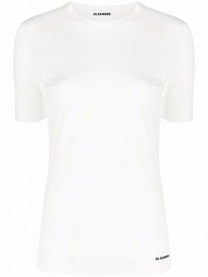 Тениска с принт Jil Sander бяло