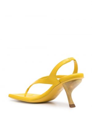 Sandały z kwadratowym noskiem Giaborghini żółte