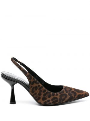 Полуотворени обувки с леопардов принт Pierre Hardy кафяво