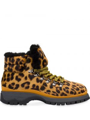 Trekingové topánky s leopardím vzorom Prada hnedá