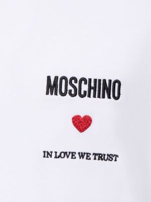 Pamučna majica od jersey Moschino bijela