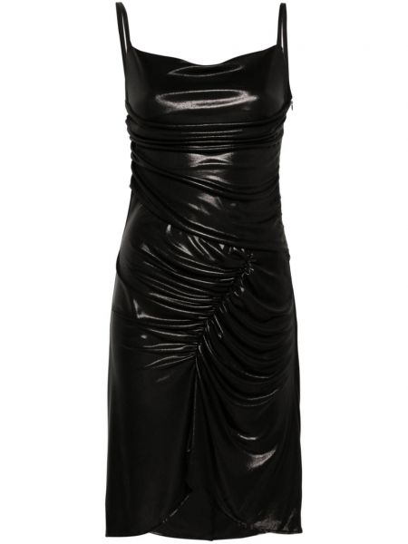Koktel haljina s draperijom Marine Serre crna