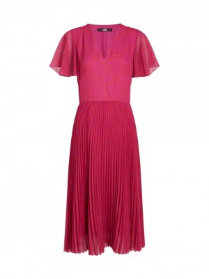 Plisované šaty Karl Lagerfeld růžové