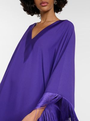 Vestido midi con flecos de crepé Taller Marmo violeta
