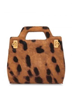Nákupná taška s potlačou s leopardím vzorom Ferragamo