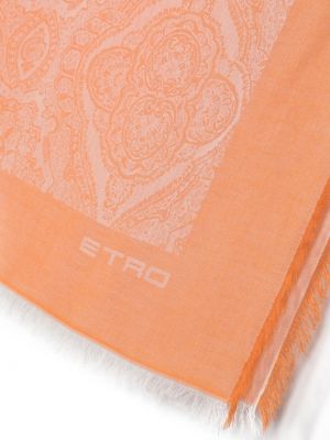 Žakardinis šalikas su paisley raštu Etro oranžinė