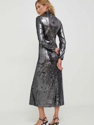 Dlouhé šaty Sisley stříbrné