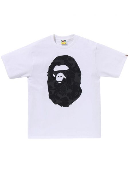 Bombažna majica s potiskom A Bathing Ape® bela