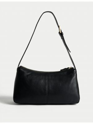 Kožená taška přes rameno s přezkou Marks & Spencer černá