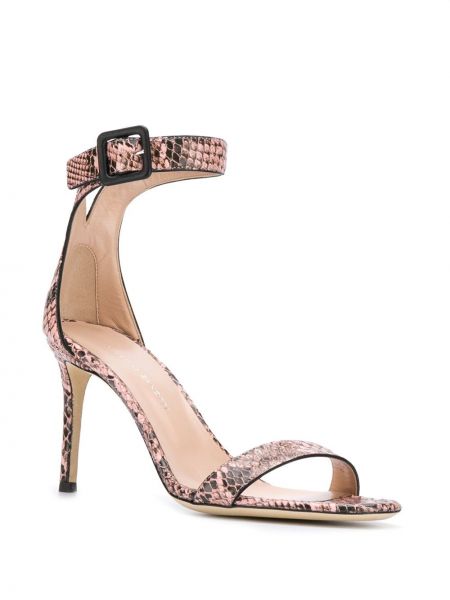 Sandalias con tacón de estampado de serpiente Giuseppe Zanotti rosa