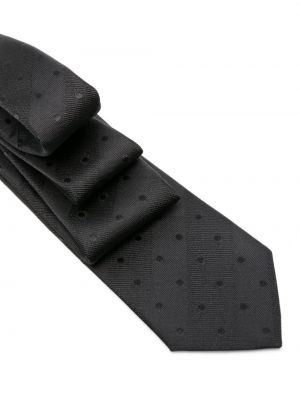Taškuotas šilkinis kaklaraištis Saint Laurent juoda