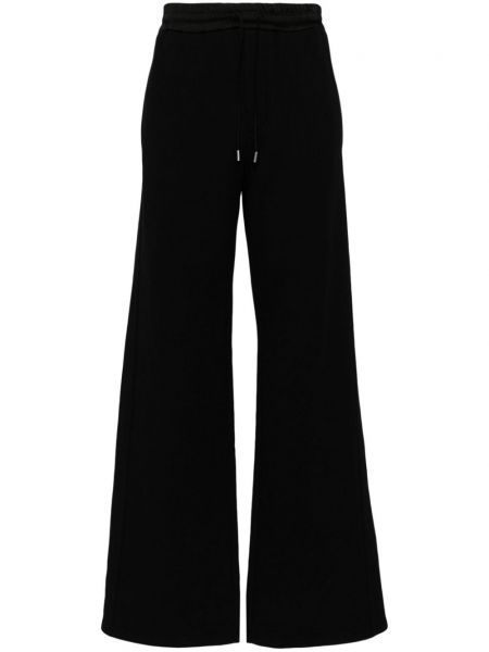 Pantaloni sport din bumbac cu croială lejeră Saint Laurent negru