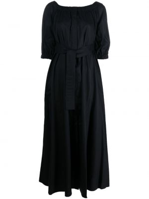 Bavlněné dlouhé šaty s páskem P.a.r.o.s.h. - černá