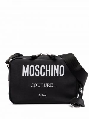 Τσάντα ώμου με σχέδιο Moschino μαύρο
