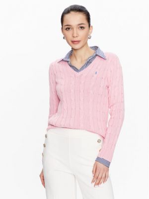 Džemper slim fit Polo Ralph Lauren ružičasta