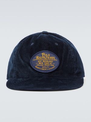 Gorra de algodón con apliques Polo Ralph Lauren azul