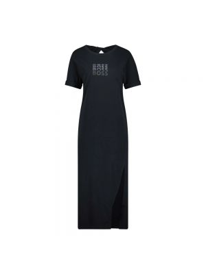 Sukienka długa z nadrukiem Hugo Boss czarna