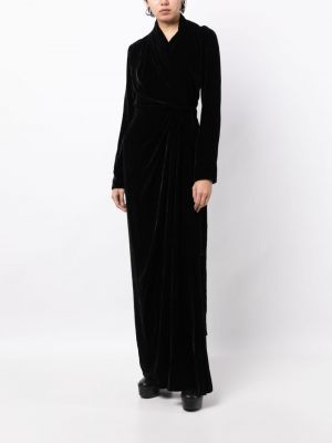 Welurowa sukienka długa Rick Owens czarna