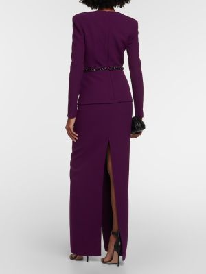 Robe longue asymétrique en crêpe Safiyaa violet