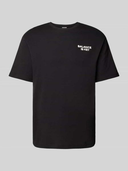 Koszulka z nadrukiem Selected Homme czarna