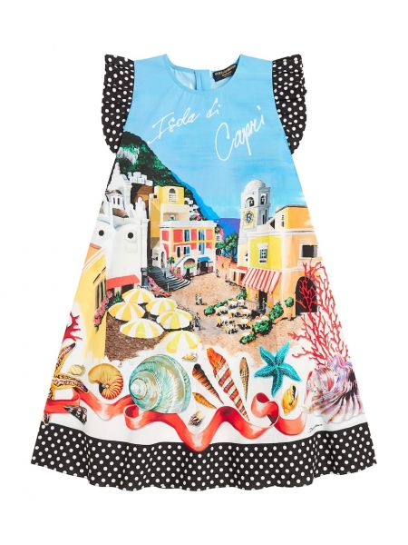 Trykt bomull dress for jenter Dolce&gabbana Kids