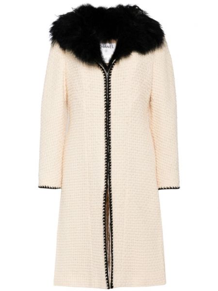 Manteau de fourrure en tweed Chanel Pre-owned