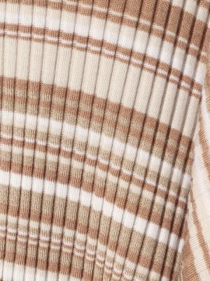 Pruhovaná vlnená midi sukňa Jw Anderson hnedá