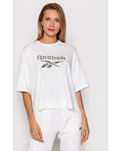Oversized gyapjú nyomott mintás póló Reebok Classic - fehér