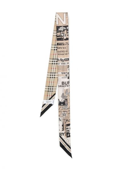 Карирана копринена вратовръзка с принт Burberry
