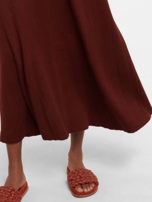 Kašmírové vlněné dlouhé šaty Chloã© červené