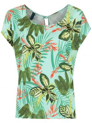 T-krekls ar apdruku ar tropisku rakstu Lygia & Nanny zaļš