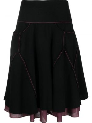 Vlněné plisovaná sukně Jean Paul Gaultier Pre-owned - černá