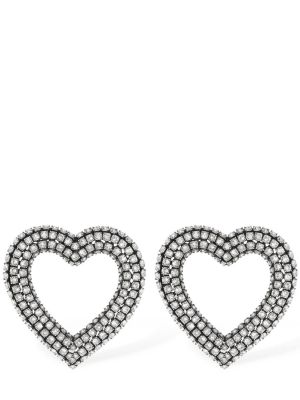 Σκουλαρίκια με μοτίβο καρδιά με μοτίβο καρδιά Balenciaga ασημί