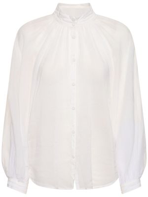Camisa de seda de algodón Forte Forte blanco